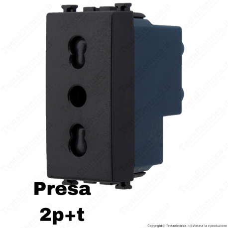 Presa 2P+T 10/16A grigio antracite compatibile con serie Vimar Arké