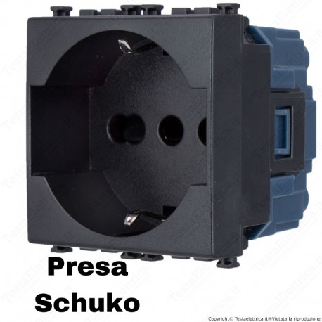 Presa Schuko grigio antracite compatibile con serie Vimar® Arkè™