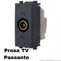 Presa TV passante grigio antracite compatibile con serie Vimar® Arkè™