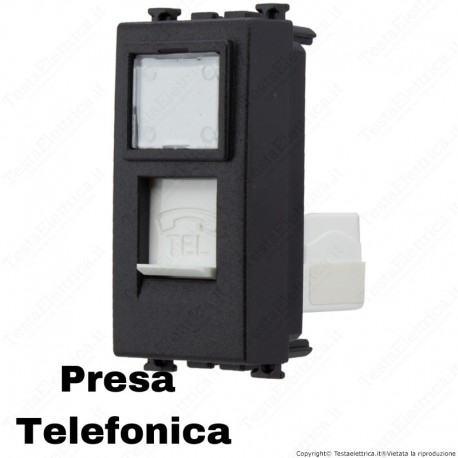 Presa telefonica grigio antracite compatibile con serie Vimar® Arkè™