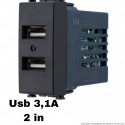 Presa USB A+A grigio antracite compatibile con serie Vimar® Arkè™