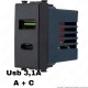Presa USB A+C grigio antracite compatibile con serie Vimar® Arkè™