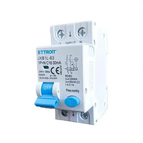 Magnetotermico Differenziale 1P+N 16A 30mA 220V-6KA CURVA C