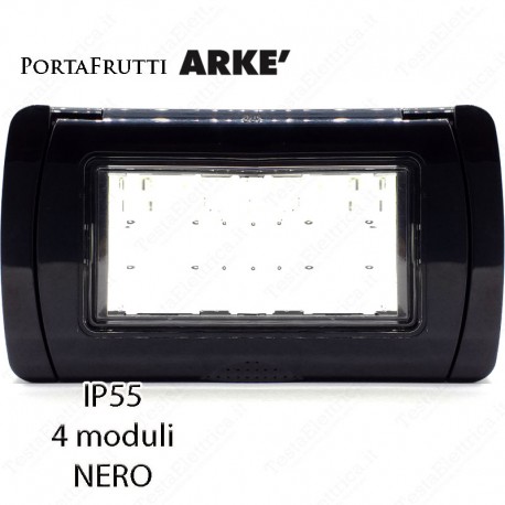 Calotta 4 posti IP55 nera compatibile con serie Vimar® Arkè™