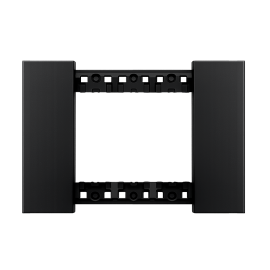 Placca nera 3 posti compatibile con serie Bticino Living NOW