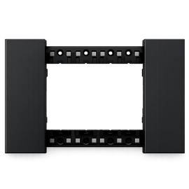 Placca nera 4 posti compatibile con serie Bticino Living NOW