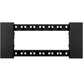 Placca nera 6 posti compatibile con serie Bticino Living NOW