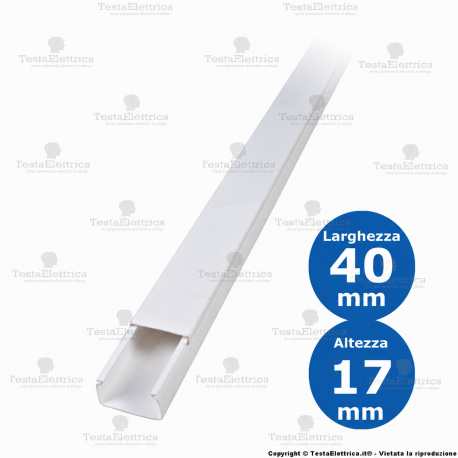 Canalina per cavi elettrici 40x17 2 metri 