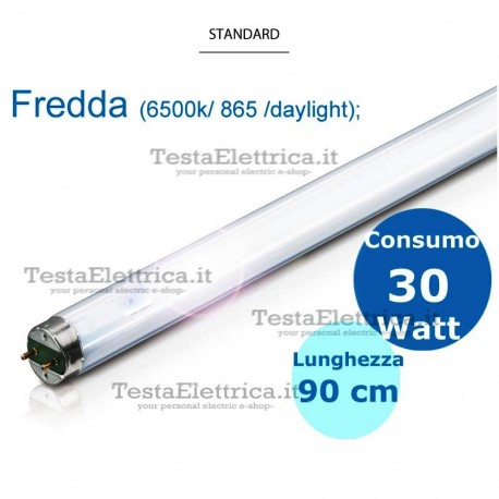 Tubo a neon 90 cm 30 watt cm T8 Standard Leuci