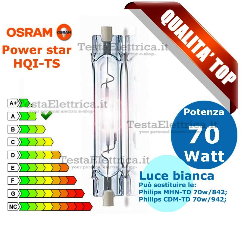 865 Star giorni colore luce alogena in vapore lampada Osram 70 W HQI-TS potenza 6500 K
