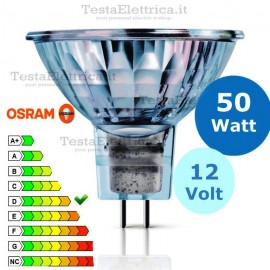 Faretto alogeno Dicroica 50W 12V GU5.3 MR16 decostar 51s Osram
