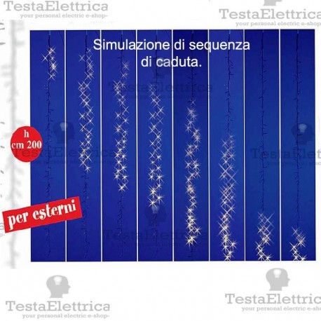 Tenda Luminosa a Led effetto sequenziale- Stringa singola RosaChristmas