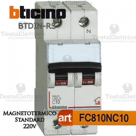 Interruttore magnetotermico C10A  220V Bticino
