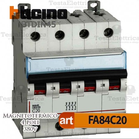 Interruttore magnetotermico 4P C20A 380V Bticino