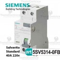 Interruttore Differenziale Salvavita 40A 220V Siemens