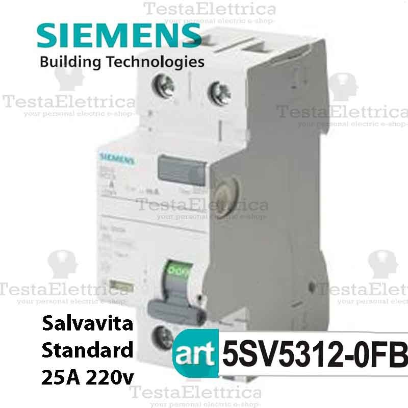  Interruttore differenziale clase-ac 2 poli 25 A 300 mA 70 mm Siemens 5SV 