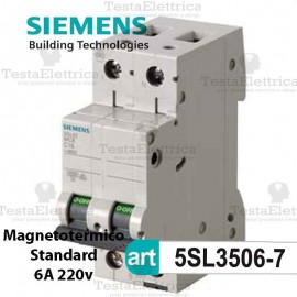 Interruttore magnetotermico 6A 220V Siemens
