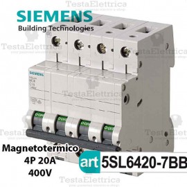 Interruttore magnetotermico 4P C20 380V Siemens