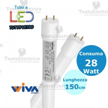 Tubo a led 150 cm 28 watt Led Tube Glass Wiva