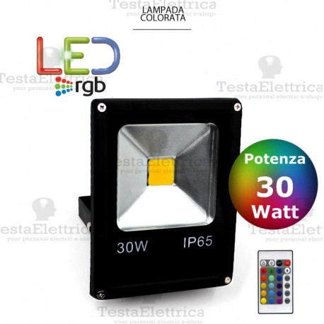 Faro a Led RGB slim 30 watt 