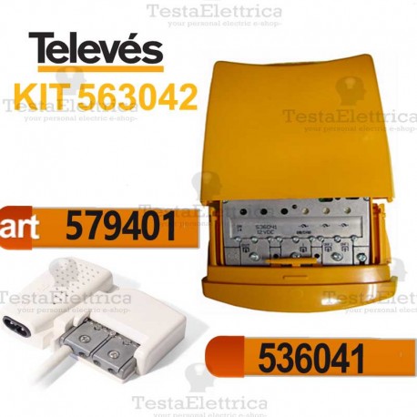 Kit amplificatore da palo + alimentatore Televes 