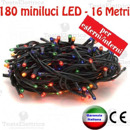 Serie da 180 minilucciole LED Multicolore esterno/interno cavo 16 Mt RosaChristmas
