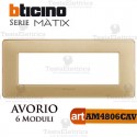 Placca 6 moduli Avorio Bticino Matix