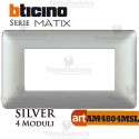 Placca 4 moduli Silver Bticino Matix 
