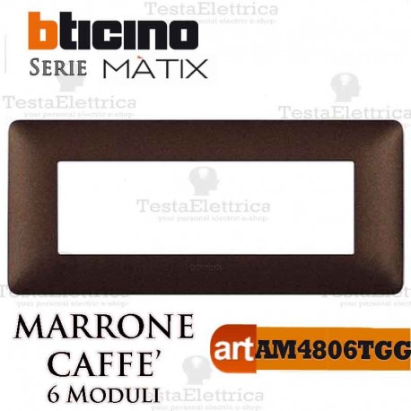 Placca 6 moduli Titanium Bticino Matix 