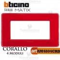 Placca 4 moduli corallo Bticino Matix 