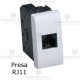 Presa telefonica bianca compatibile con serie Bticino LivingLight