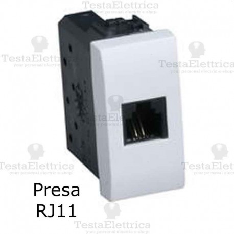 Presa telefonica bianca compatibile con serie Bticino LivingLight