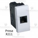 Presa telefonica bianca compatibile con serie Bticino LivingLight