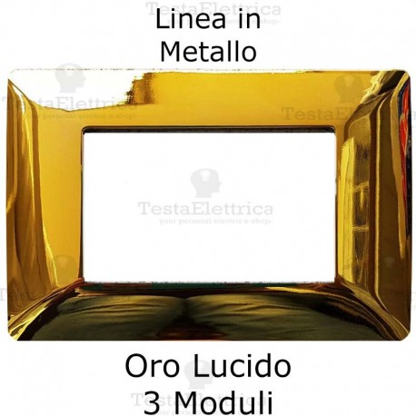 Placca in Metallo Oro Lucido compatibile con serie Bticino Matix 