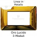 Placca in Metallo Oro Lucido compatibile con serie Bticino Matix
