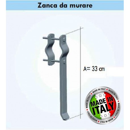 Zanca per fissaggio pali a muro 