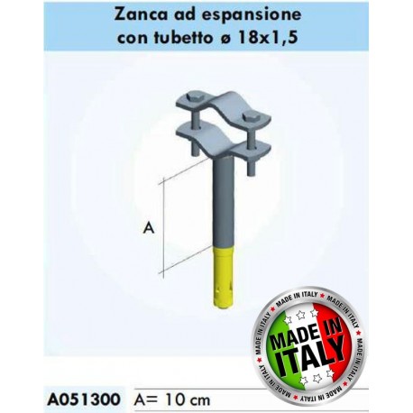 Zanca 10 cm per fissaggio pali a muro 