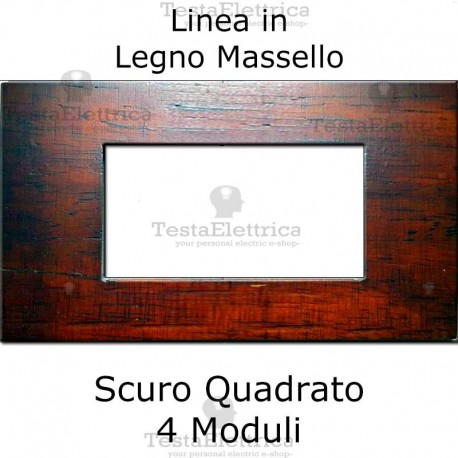 Placca in Legno Massello Scuro compatibile con serie Bticino Matix