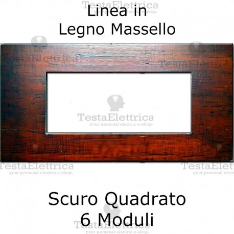 Placca in Legno Massello Scuro compatibile con serie Bticino Matix