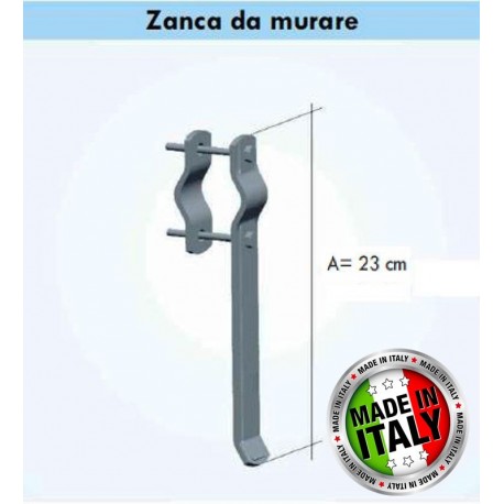 Zanca per fissaggio pali a muro 23 Cm