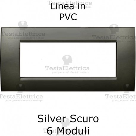 Placca in PVC Silver Scuro compatibile con serie Bticino Matix
