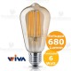 Lampadina st64 a filamento led E27 vetro ambrato Wiva