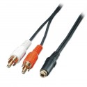 Adattatore audio stereo RCA a Jack 3.5mm Femmina Lindy