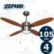 Ventilatore da soffitto Legno con luce Zephir