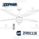 Ventilatore da soffitto Legno Bianco con luce Zephir