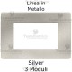Placca in Metallo Silver compatibile con serie Bticino Matix 