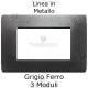 Placca in Metallo Grigio Ferro compatibile con serie Bticino Matix 