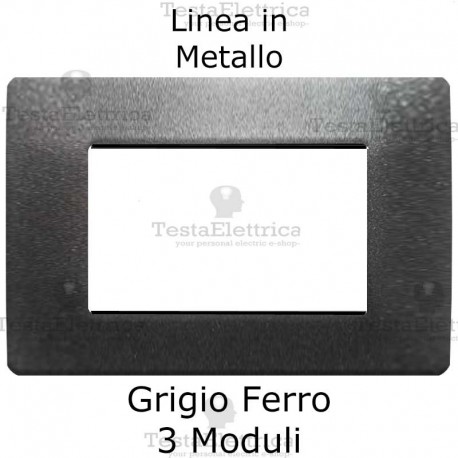 Placca in Metallo Grigio Ferro compatibile con serie Bticino Matix 