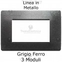 Placca in Metallo Grigio Ferro compatibile con serie Bticino Matix