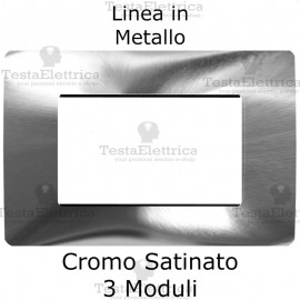 Placca in Metallo Cromo Satinato compatibile con serie Bticino Matix 